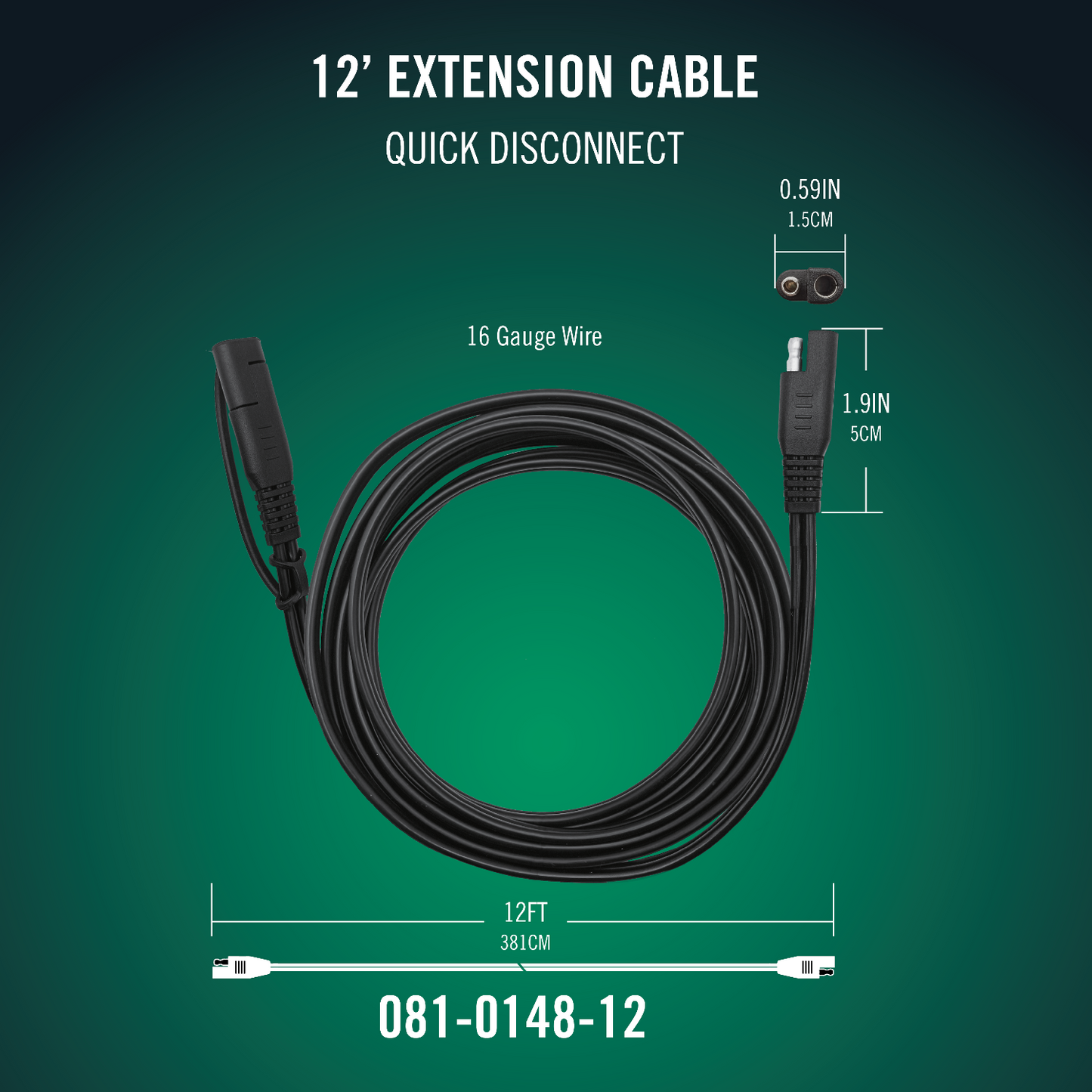 Battery Tender® Quick Disconnect 12 Foot Extension Cable
