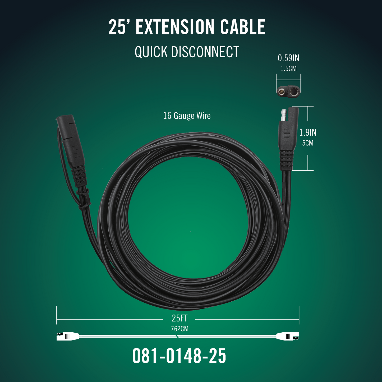 Battery Tender® Quick Disconnect 25 Foot Extension Cable
