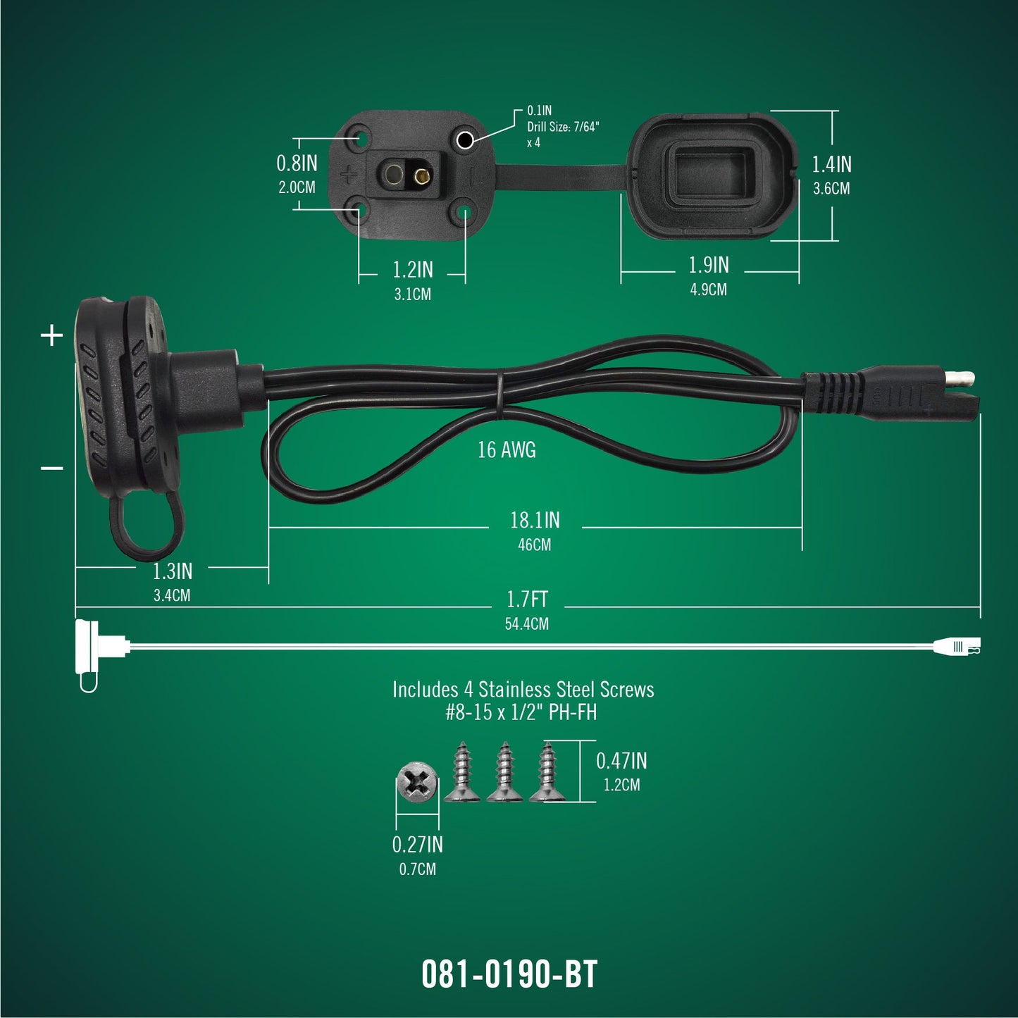 Battery Tender® Quick Disconnect Cable Mount