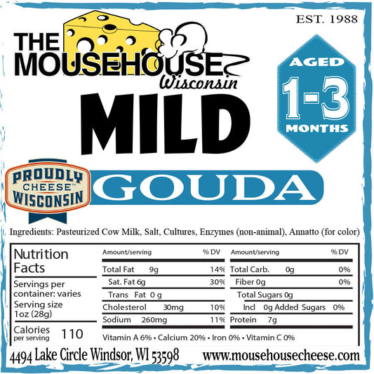 Mousehouse Cheesehaus Mild Gouda, Approx wt. 12oz
