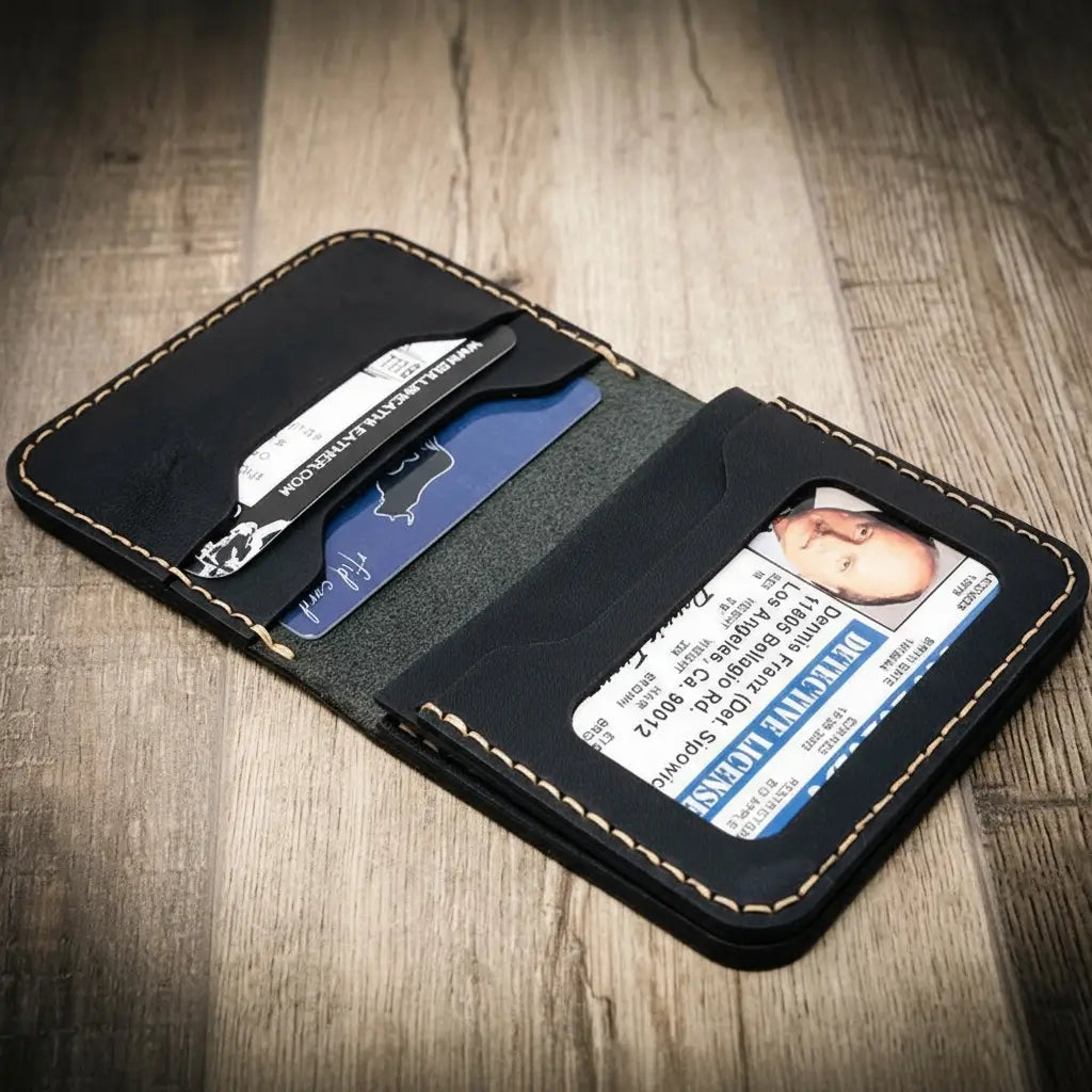 Bull Sheath Leather Minimalist Badge Wallet
