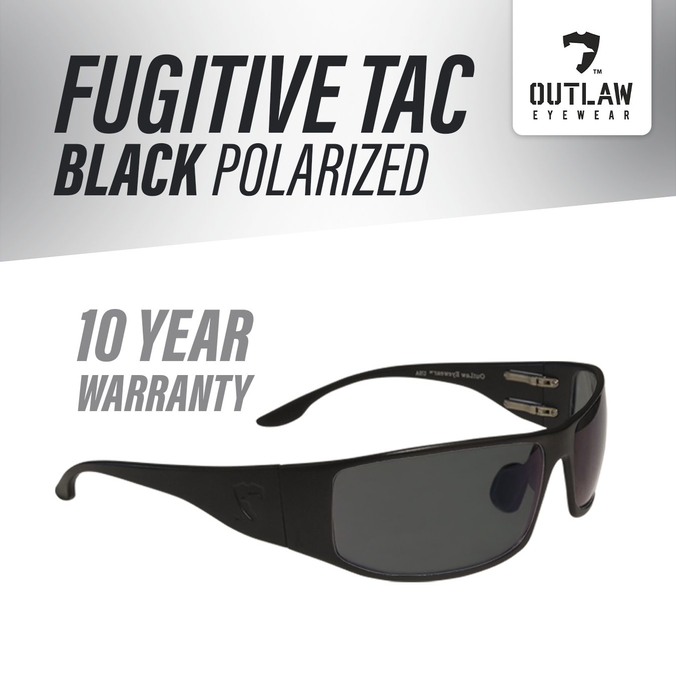 Outlaw Eyewear - Fugitive TAC Black / Polarized - ANSI Z87.1-2015
