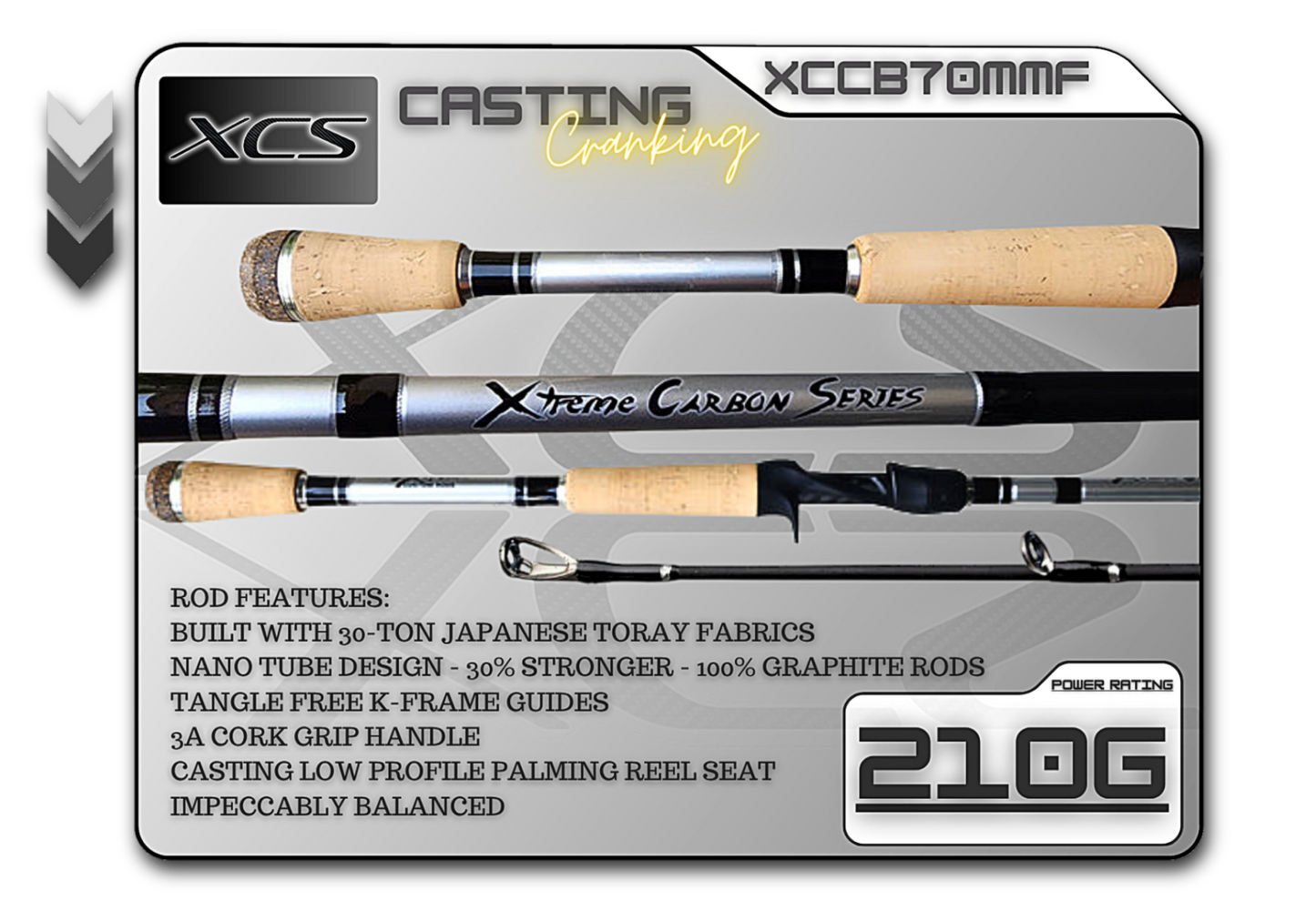 Fish Xtreme Rods XCCB70MMF (210G) 7'0" Medium Mod-Fast **Cranking**