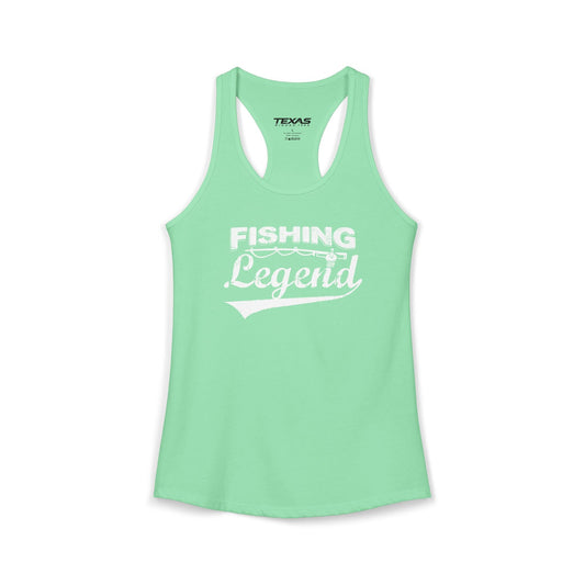 Texas Rigged Tees Fishing Legend — Women’s Racerback Tank
