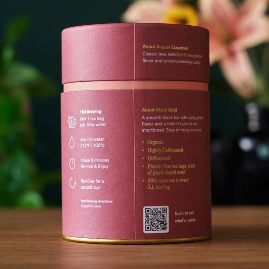 August Uncommon Tea Essentials Black Gold Black Tea - 15 Tea Bags