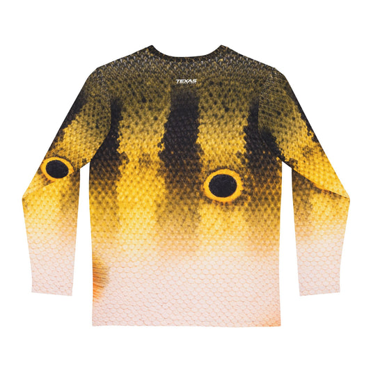 Texas Rigged Tees Peacock Bass — Unisex Long Sleeve (SPF 50+)