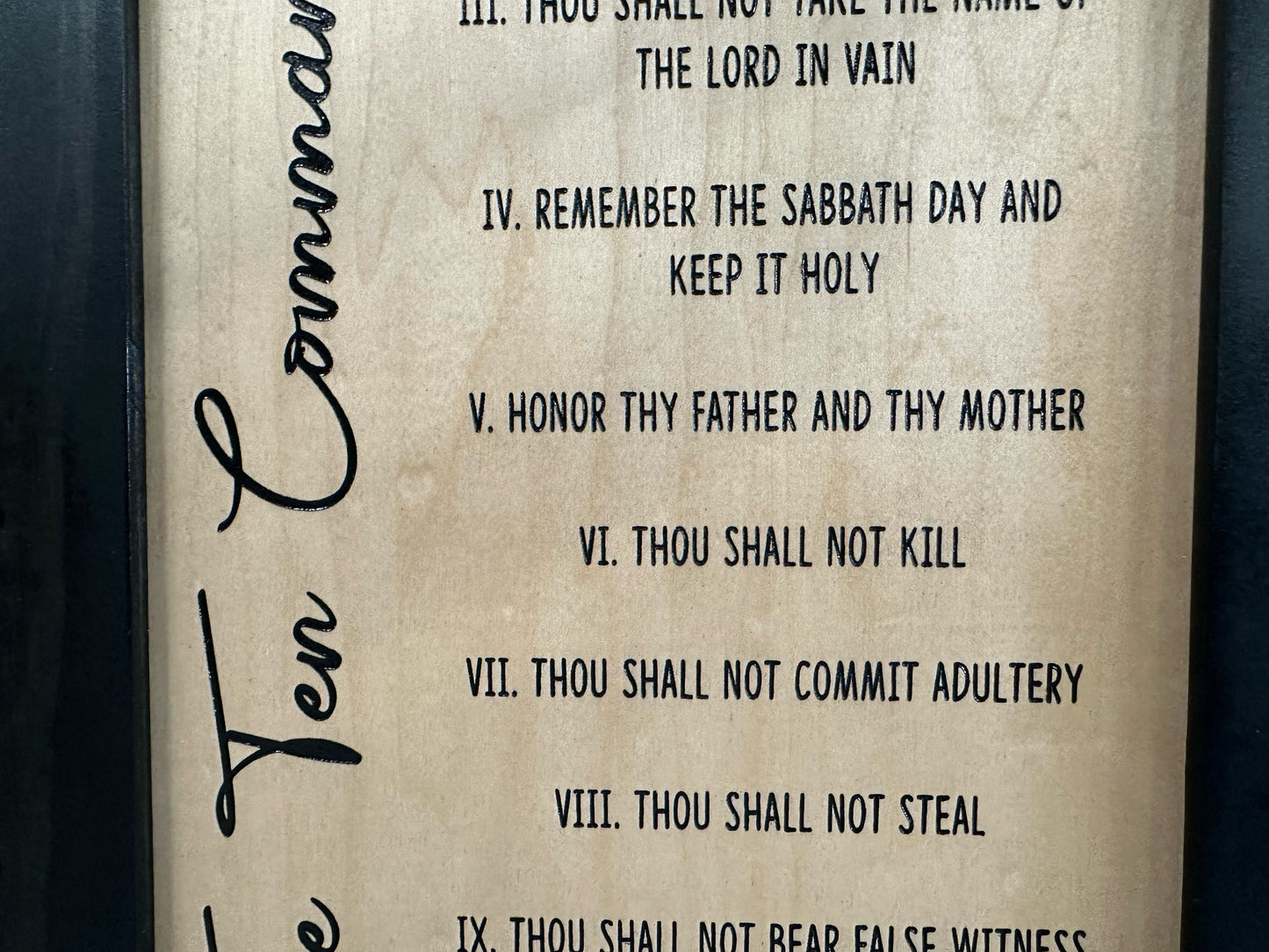 Bellewood Designs - Concealed Gun Storage Cabinet with The Ten Commandments