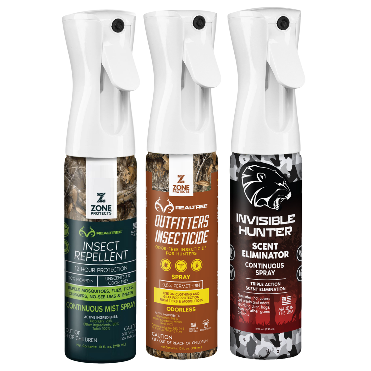 Zone Protects Realtree Complete Insect Control; Repellent Plus Insecticide