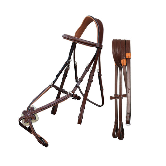 Bridles & Reins ExionPro Padded Ear Free Monocrown Crown Piece Figure 8 Bridle & Reins