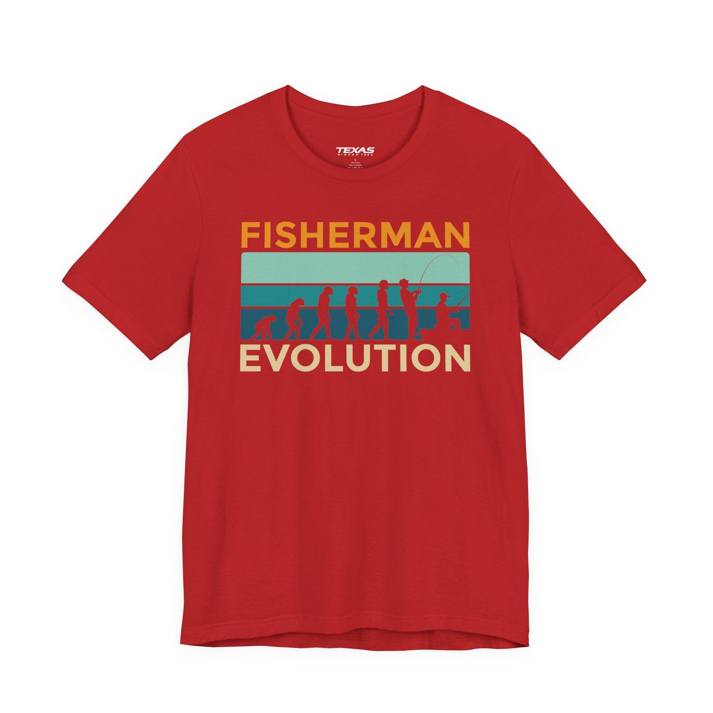 Texas Rigged Tees Fisherman Evolution — Unisex Cotton Tee
