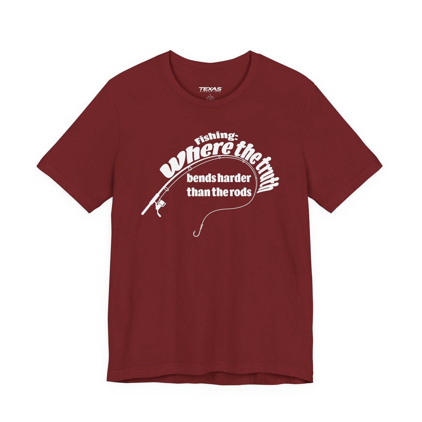 Texas Rigged Tees Fishing: Where the Truth Bends Harder Than the Rods — Unisex Cotton Tee