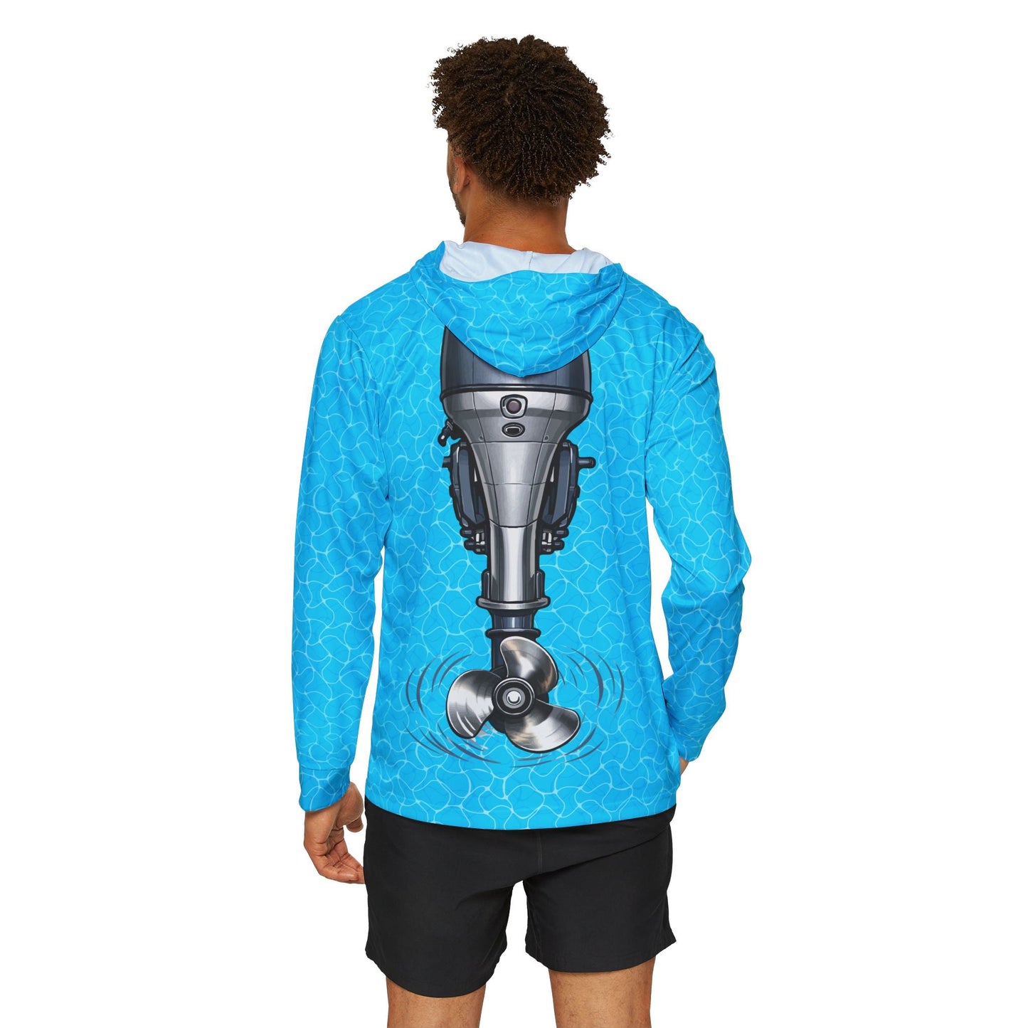 Texas Rigged Tees Outboard Motor — Unisex Fishing Pullover Hoodie (SPF 50+)