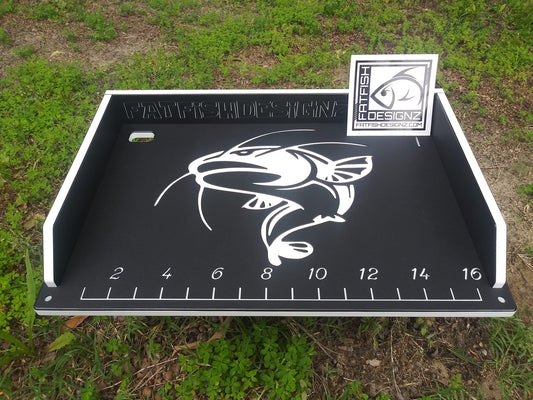 Fat Fish Designz Cutting Board w/ Master Cat Logo and Ruler