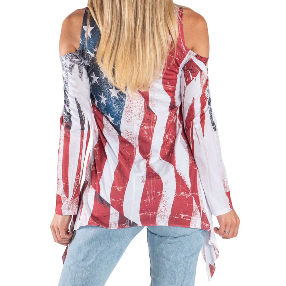 The Flag Shirt Co - Women's Made in USA Cold Shoulder Tunic