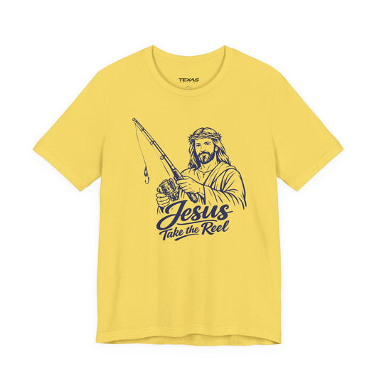 Texas Rigged Tees Jesus Take the Reel — Unisex Cotton Tee