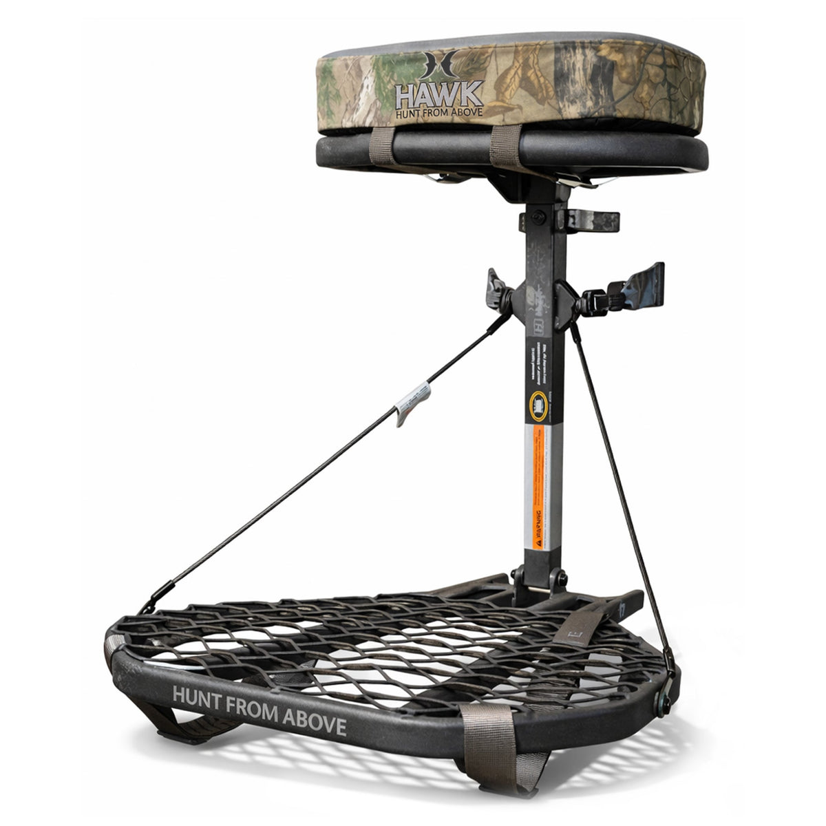 Hawk COMBAT Durable Steel Hang-On Hunting Tree Stand & Full-Body Safety Harness