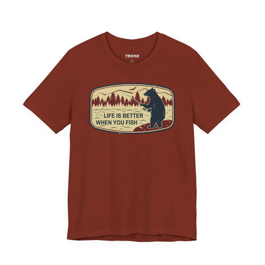 Texas Rigged Tees Life Is Better When You Fish — Unisex Cotton Tee