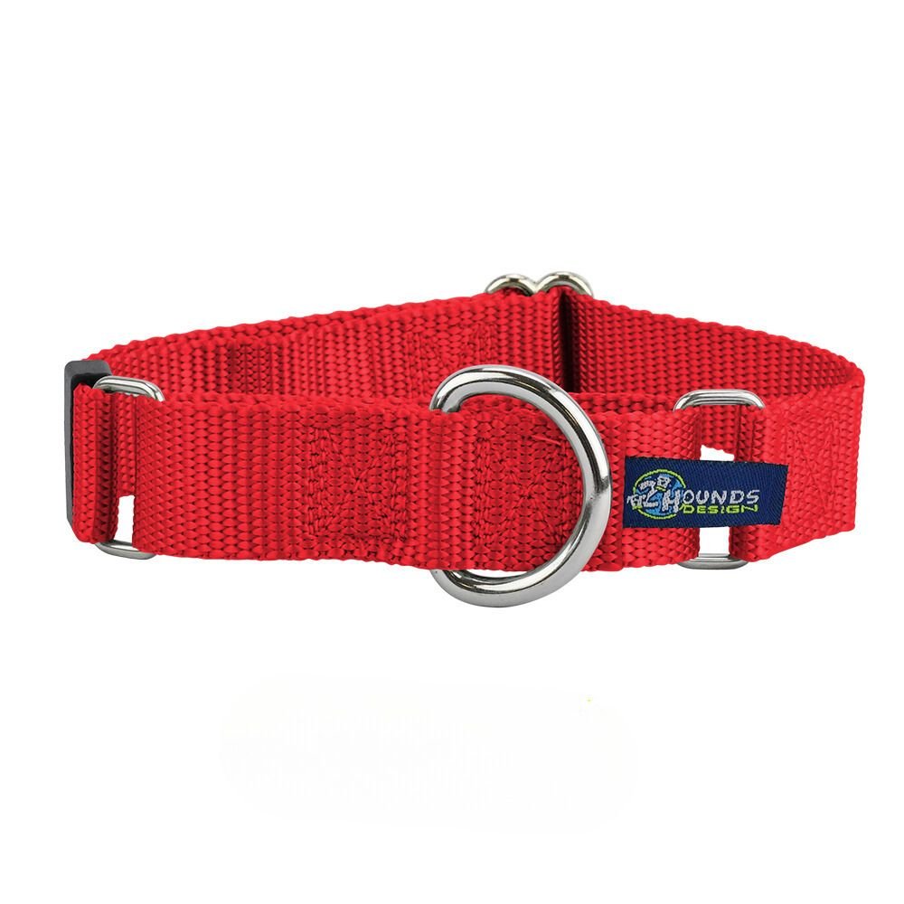 2 Hounds Design 5/8″ and 1″ Red Nylon Martingale Dog Collar - Angler's Pro Tackle & Outdoors