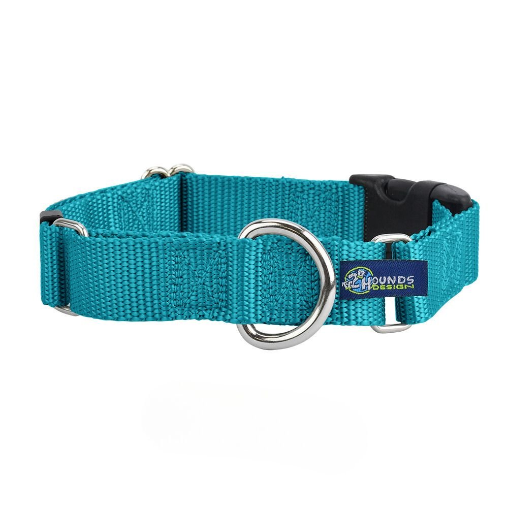 2 Hounds Design 5/8″ and 1″ Teal Nylon Buckle Martingale Dog Collar - Angler's Pro Tackle & Outdoors
