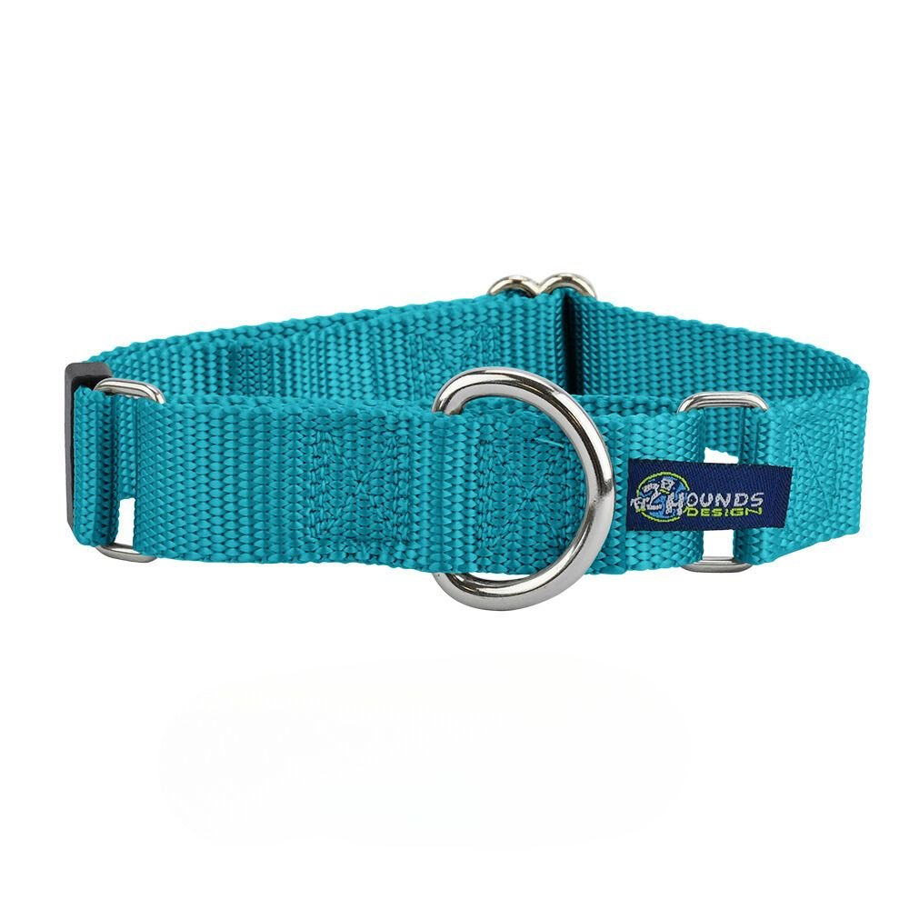 2 Hounds Design 5/8″ and 1″ Teal Nylon Martingale Dog Collar - Angler's Pro Tackle & Outdoors