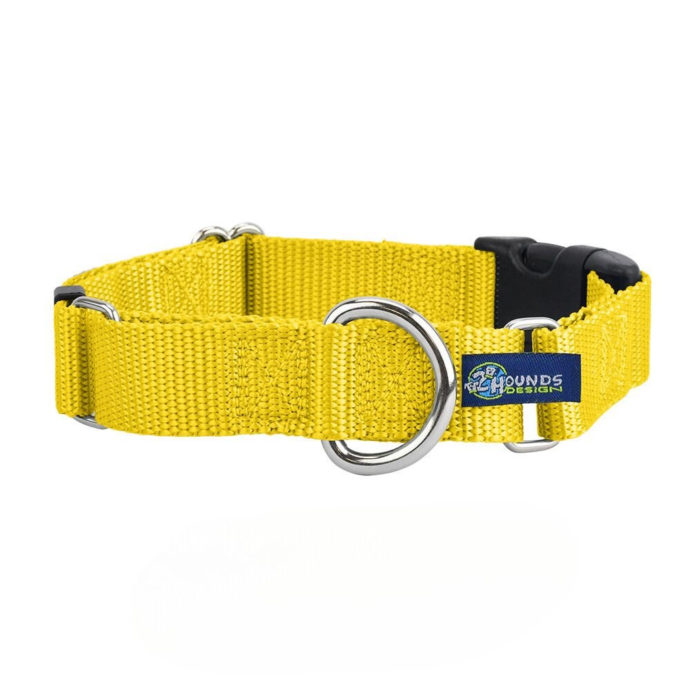 2 Hounds Design 5/8″ and 1″ Yellow Nylon Buckle Martingale Dog Collar - Angler's Pro Tackle & Outdoors