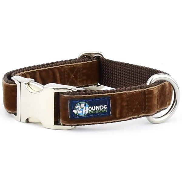 2 Hounds Design Brown Velvet Essential Dog Collar - Angler's Pro Tackle & Outdoors