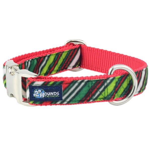 2 Hounds Design Christmas Stripe Velvet Essential Dog Collar - Angler's Pro Tackle & Outdoors