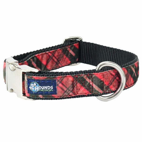2 Hounds Design Classic Winter Plaid Velvet Essential Dog Collar - Angler's Pro Tackle & Outdoors