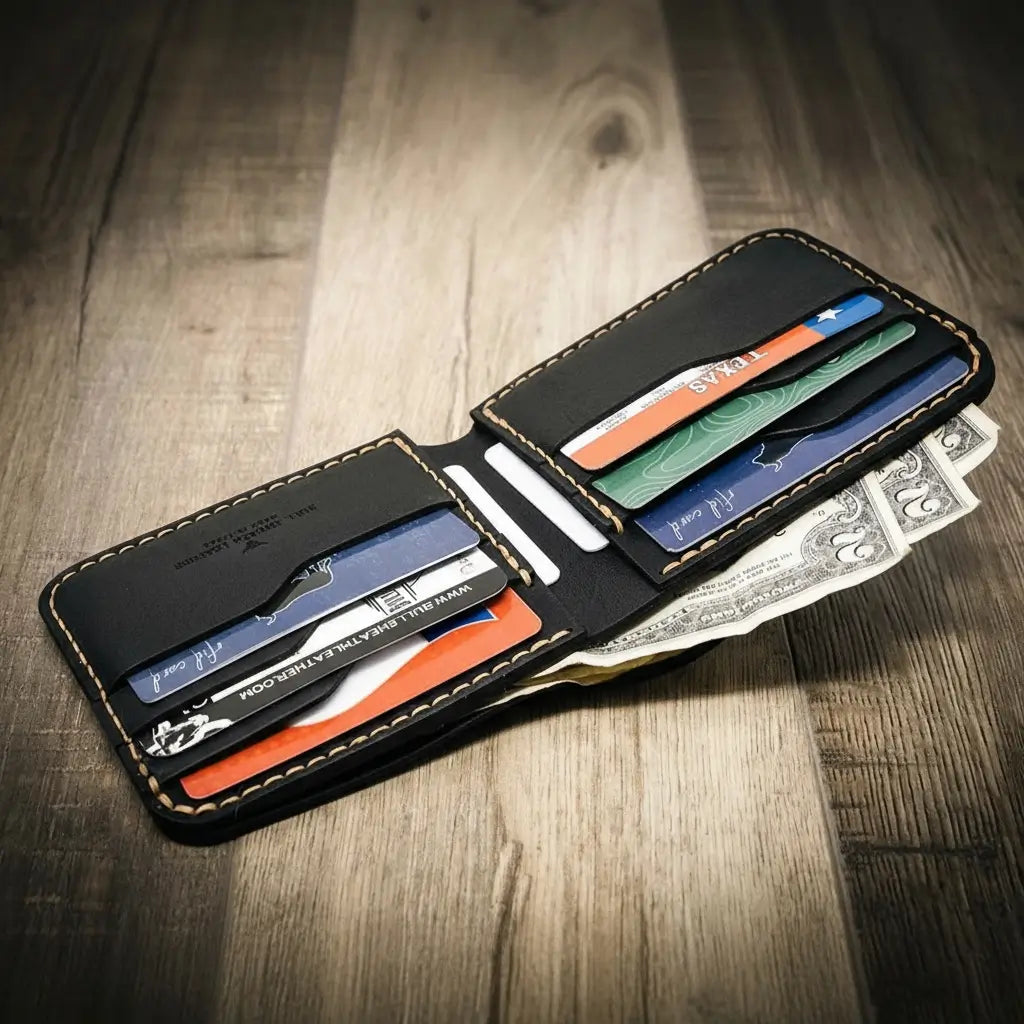 Bull Sheath Leather Big Bend Bifold Wallet