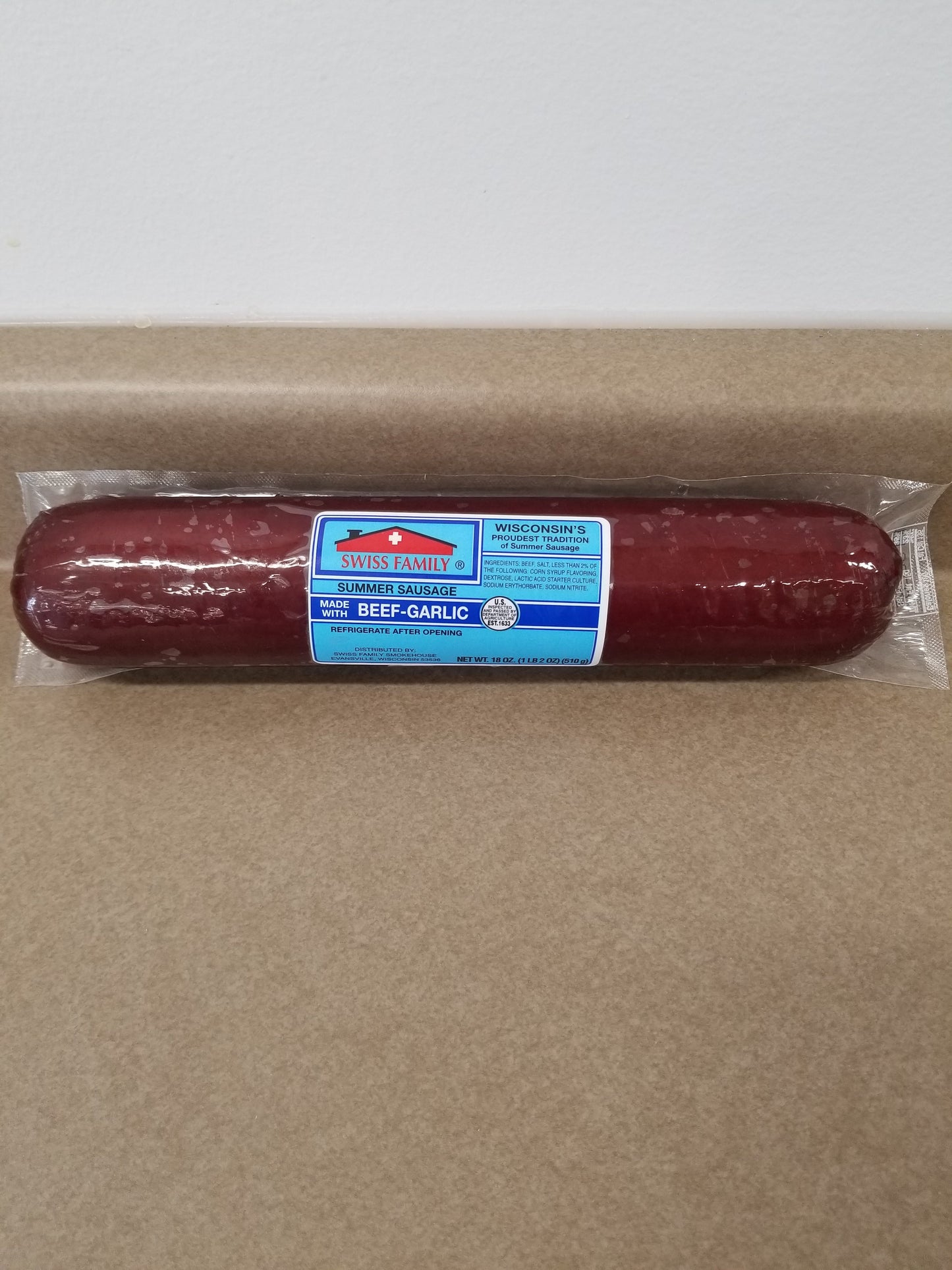 Mousehouse Cheesehaus Swiss Family Beef Garlic Summer Sausage, 18oz