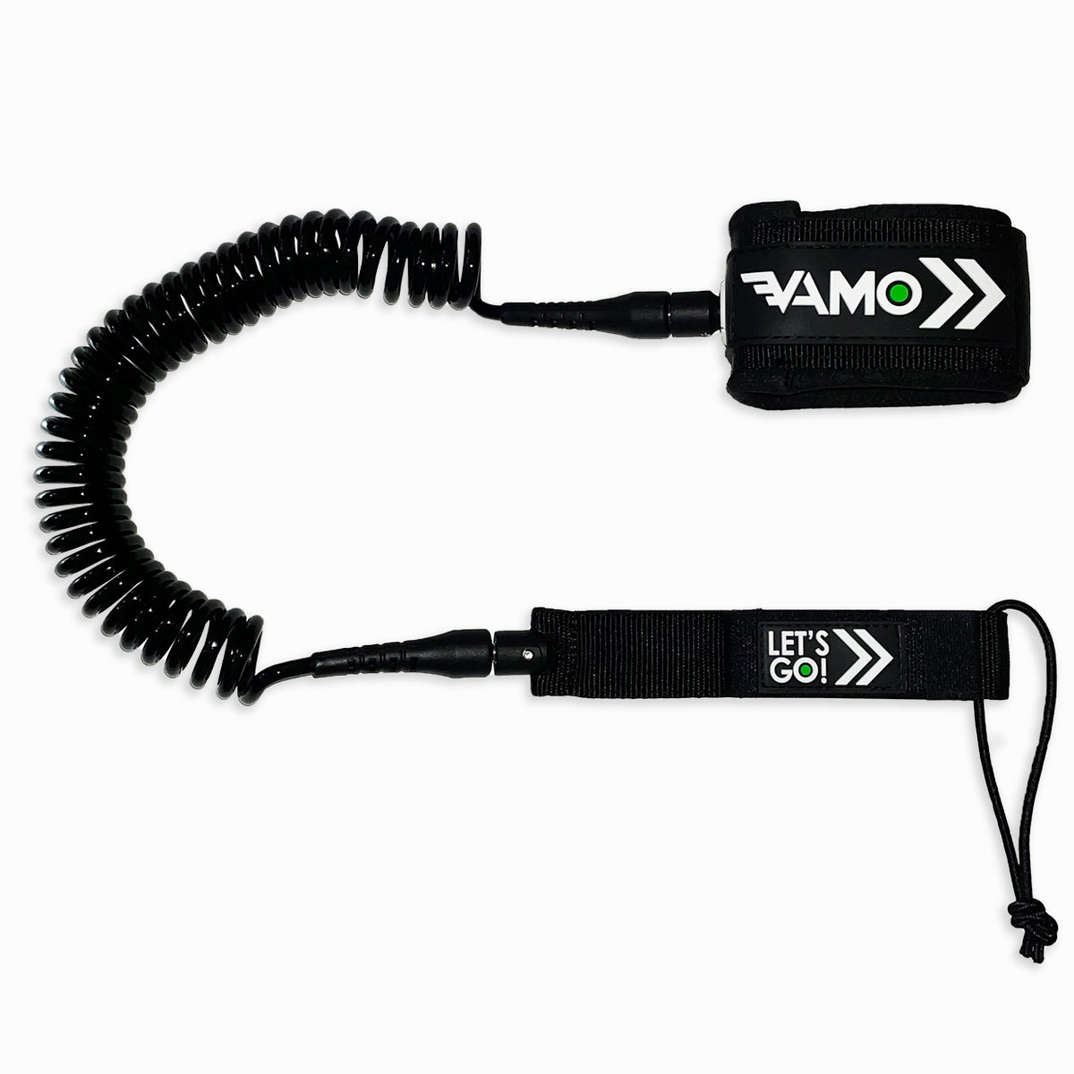 Vamo Life 9.5' 'LITE' Full Coiled SUP Paddleboard Leash - Black