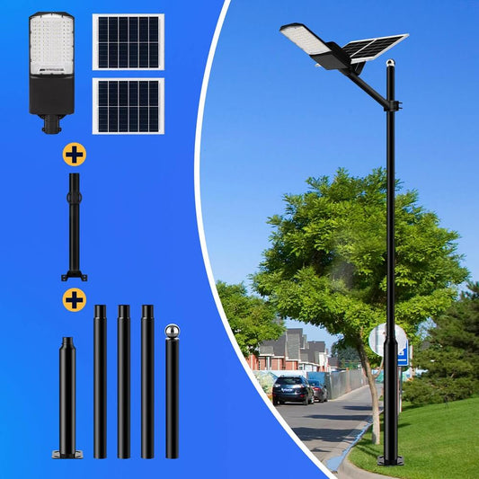 Langy Solar Lights 1500W solar street light with 20ft /16ft pole
