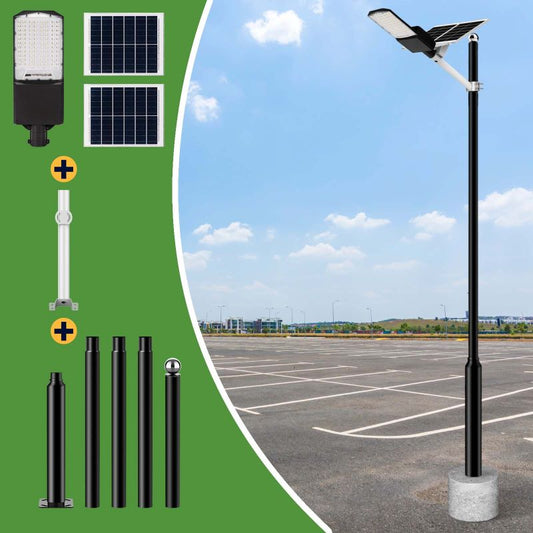 Langy Solar Lights 1400W solar street light with pole -30,000lumens