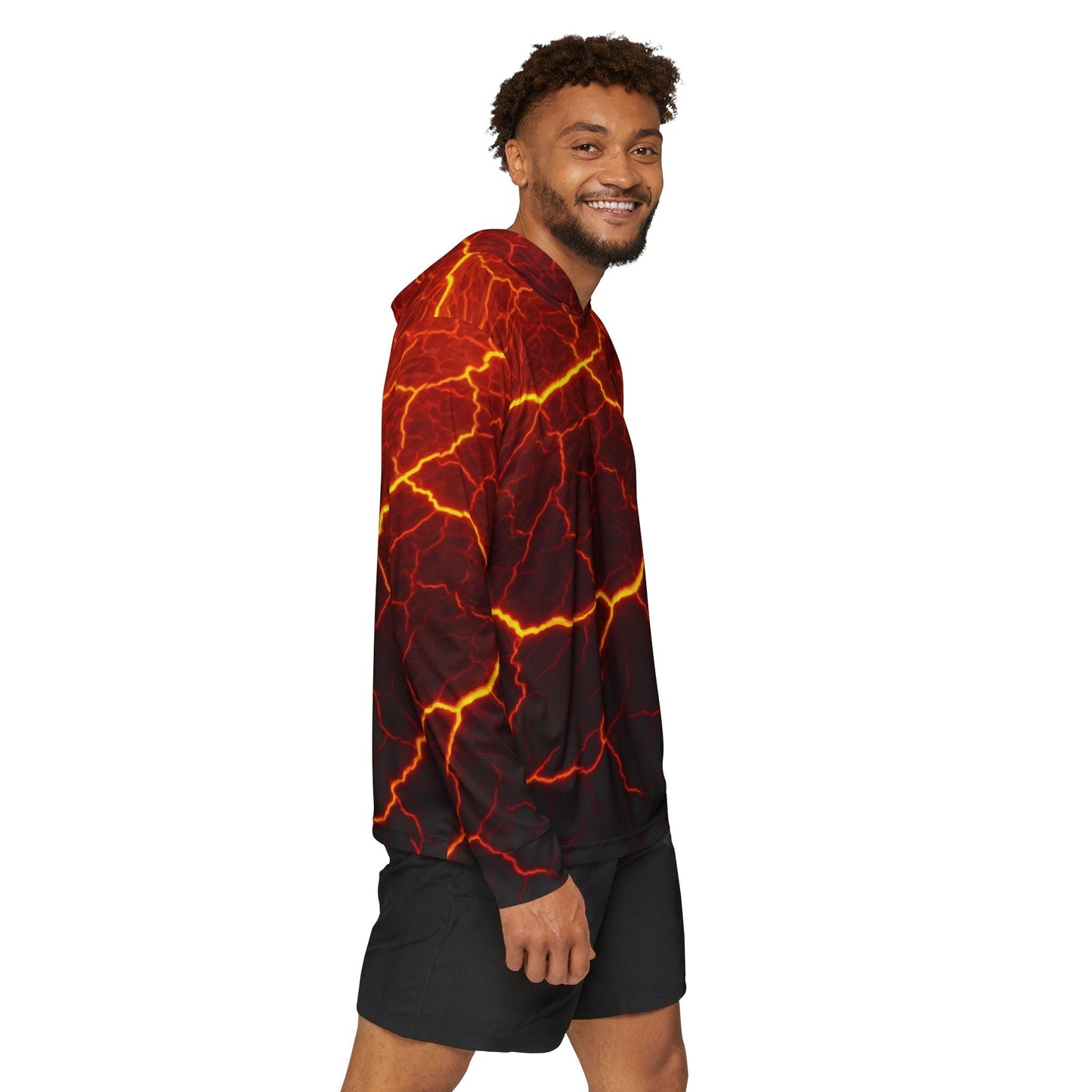Texas Rigged Tees Molten Magma — Unisex Fishing Pullover Hoodie (SPF 50+)