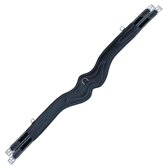Bridles & Reins ExionPro 'AdaptLine' Wave Over Lay Girth - Navy Blue Elastic with White Lines