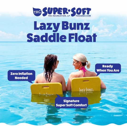 TRC Recreation Lazy Bunz Foam Water Saddle Swimming Pool Lounger Float, Yellow