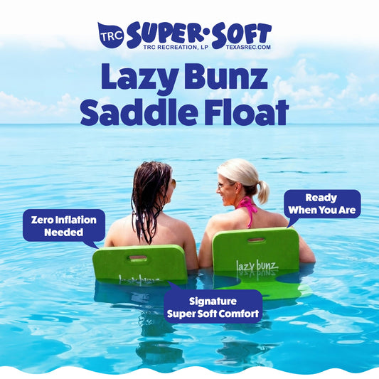 TRC Recreation Lazy Bunz Foam Water Saddle Swimming Pool Float, Fierce Green