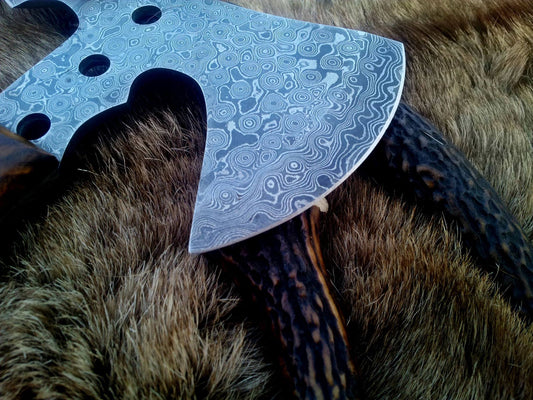 KBS Knives Hand Made Damascus Mini Axe