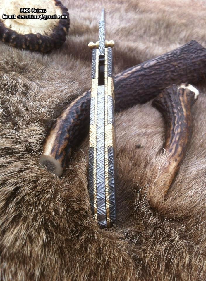 KBS Knives Everyday Carry Hand Engraved Damascus Steel Folding Pocket Knife with Steel & Brass Handle – The Artisan's Edge