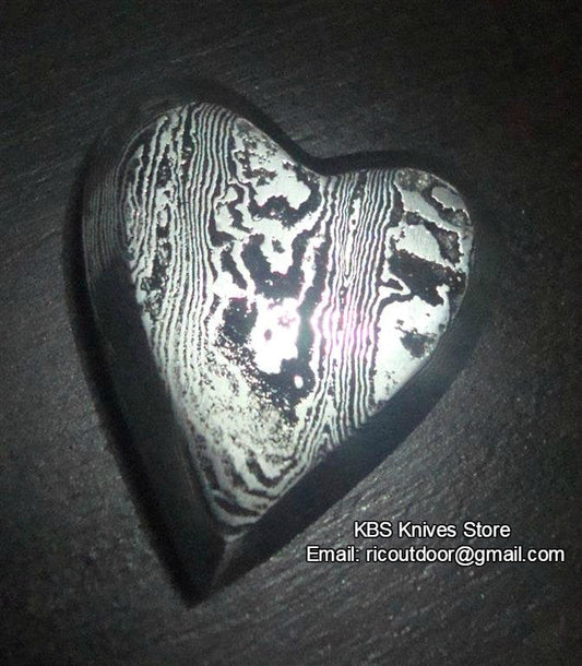 KBS Knives Damascus Heart Pendant