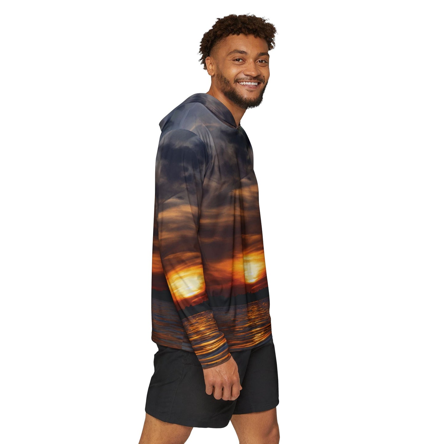 Texas Rigged Tees Lake Sunset — Unisex Fishing Pullover Hoodie (SPF 50+)