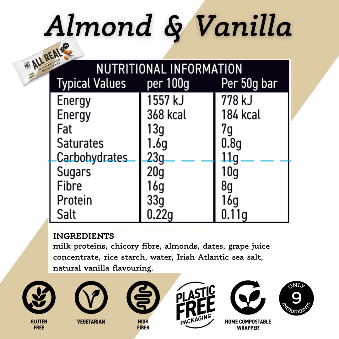 All Real Almond Vanilla Protein Bar 50g x 12 bars