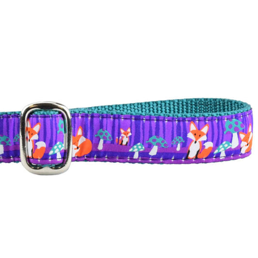 2 Hounds Design 1″ Nocturnal – Fox and Mushroom Ribbon Dog Leash