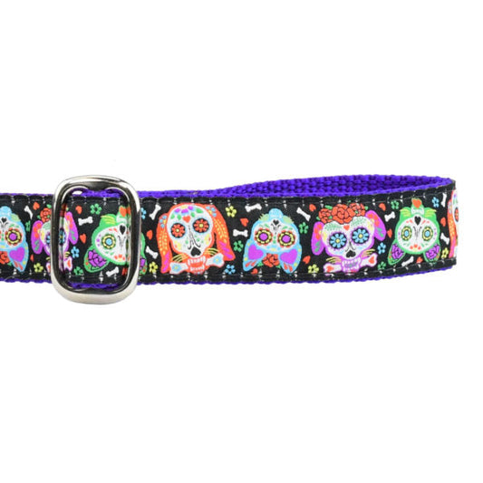 2 Hounds Design 1″ XOLO – Sugar Skull Ribbon Dog Leash
