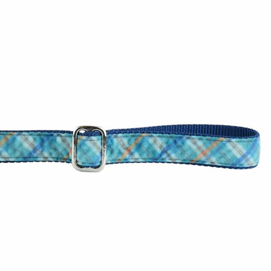 2 Hounds Design Blue Plaid Velvet Dog Leash