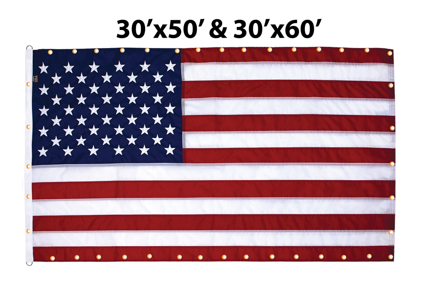 Flagman of America Nylon American Flag with Grommets Along Edges for Wall Hanging *Made in USA*