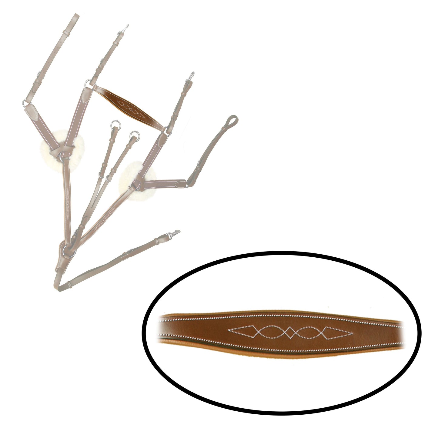 Bridles & Reins ExionPro 5 Point Breastplate - Matching Elastic