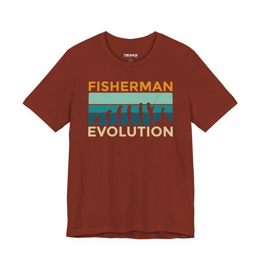 Texas Rigged Tees Fisherman Evolution — Unisex Cotton Tee