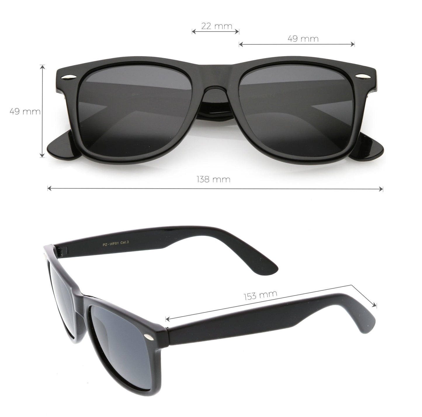 zeroUV - Classic Unisex Polarized Lens Horned Rim Sunglasses A840