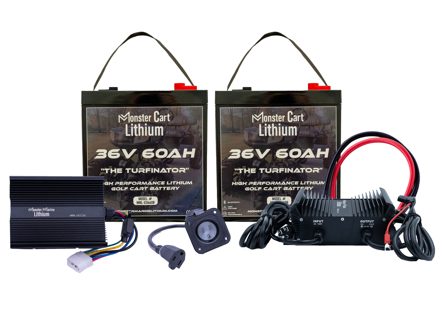 Monster Marine Lithium LARGE BUNDLE 36v 120Ah- (2) 36V 60AH LITHIUM BATTERY & 36V 15A WATERPROOF CHARGER